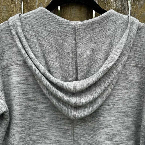 Athleta Girl Heathered Grey Open Front Hooded Sweater Sz L / 12 - Picture 9 of 10